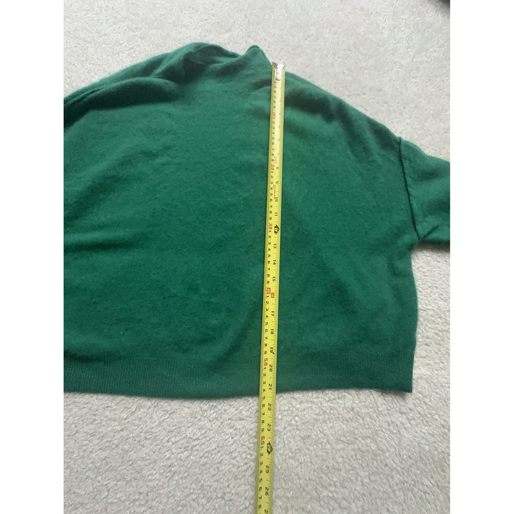 Pilcro Anthropologie Alani 100% Cashmere Mock Neck Cropped Sweater Green Size M - Picture 8 of 8